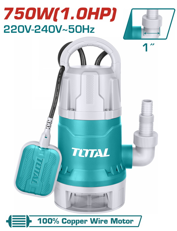 پمپ کف کش غوطه‌ور ۱ اینچ (مناسب آب های گل آلود و کثیف) TOTAL TWP87506