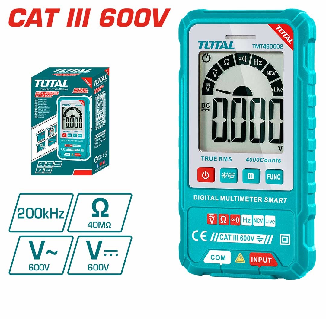 مولتی متر دیجیتال 600 ولت توتال مدل TMT460002