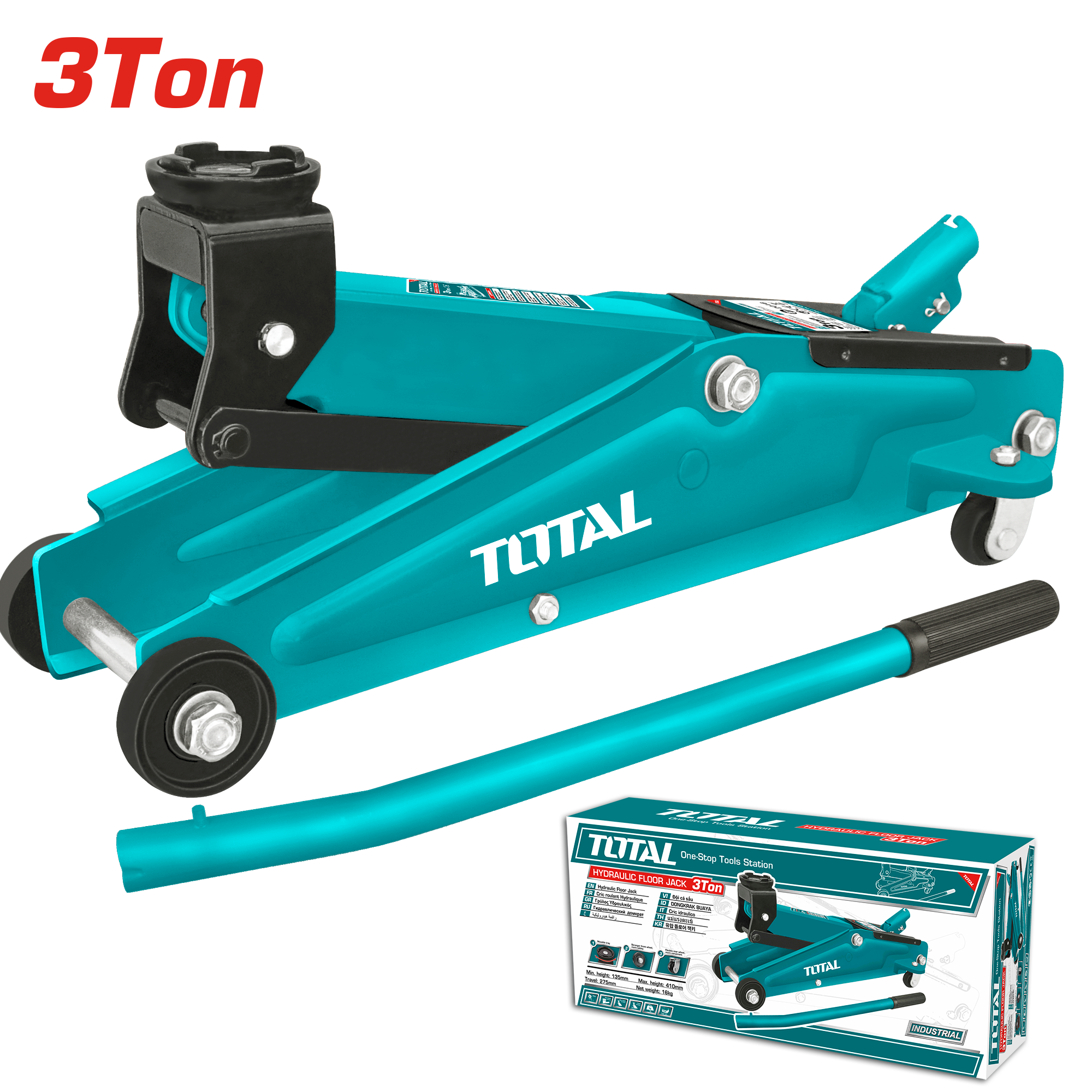 جک هیدرولیکی 3 تن صنعتی توتال TOTAL مدل THT10832